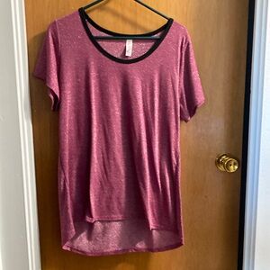 LuLaRoe Purple Pink Relaxed High Low Tee